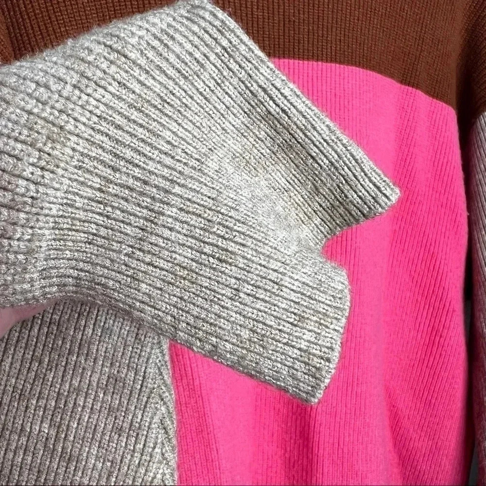 Free People Soft Structured Colorblock Turtleneck Sweater Size XS - Picture 8 of 11